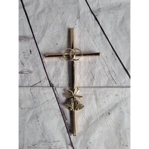 Vintage 50th Anniversary Gold Wedding Cross And Rings